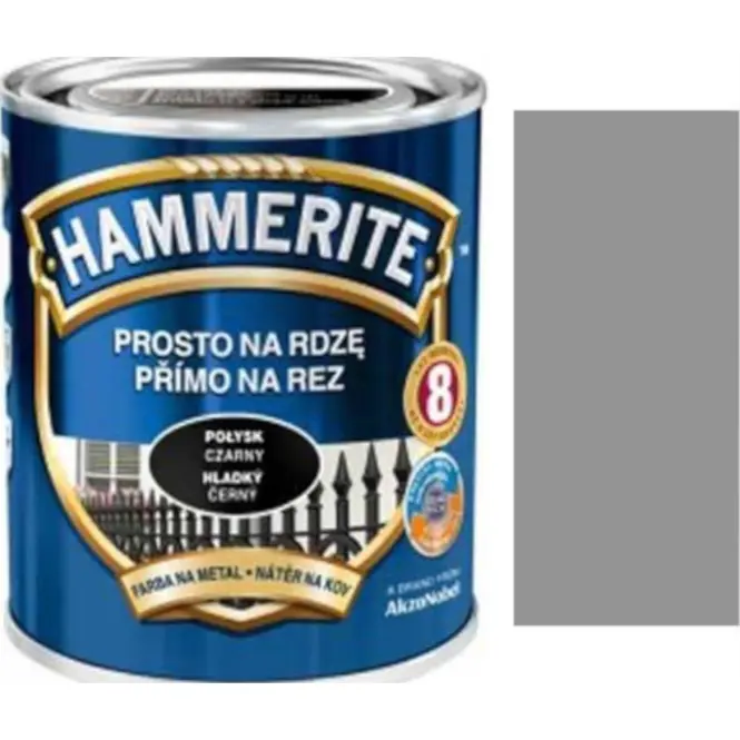 Hammerite Priamo na hrdzu hladká svetlosivá 0,25 l