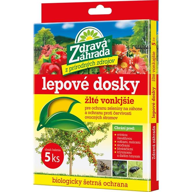 Zdravá Zahrada – Žlté lepové dosky 5ks - exteriérové