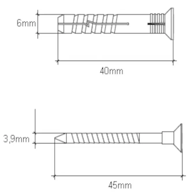 Wkręt-met Rozpínacia natĺkacia hmoždinka 6x40 mm L15,2