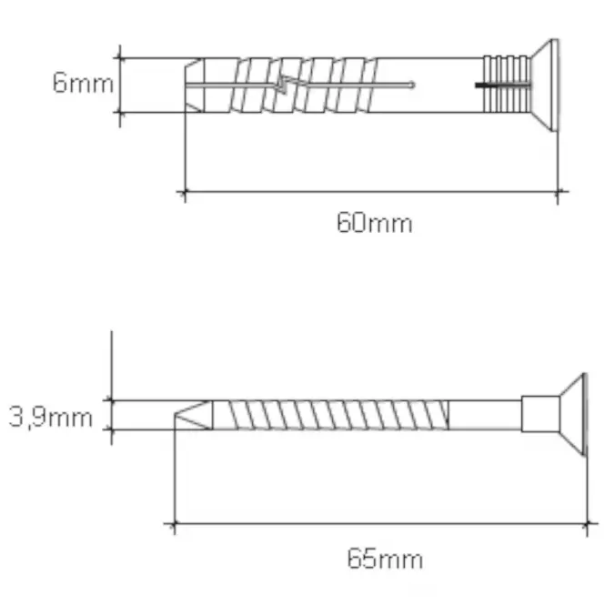 Wkręt-met Rozpínacia natĺkacia hmoždinka 6x60 mm L50,2