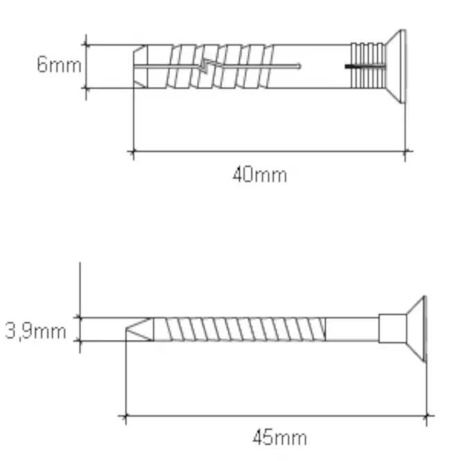 Wkręt-met Rozpínacia natĺkacia hmoždinka 6x40 mm L20,2