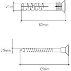 Wkręt-met Rozpínacia natĺkacia hmoždinka  6x60 mm L20