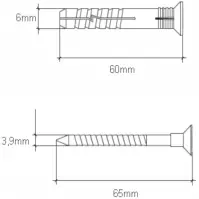 Wkręt-met Rozpínacia natĺkacia hmoždinka  6x60 mm L20