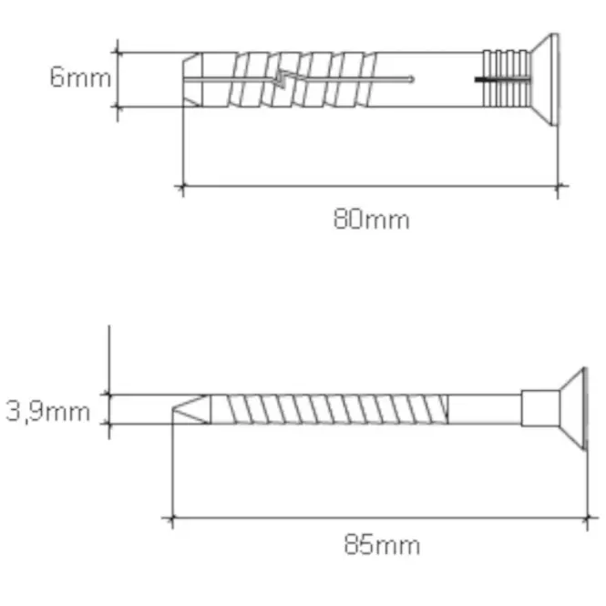 Wkręt-met Rozpínacia natĺkacia hmoždinka 6x80 mm L100