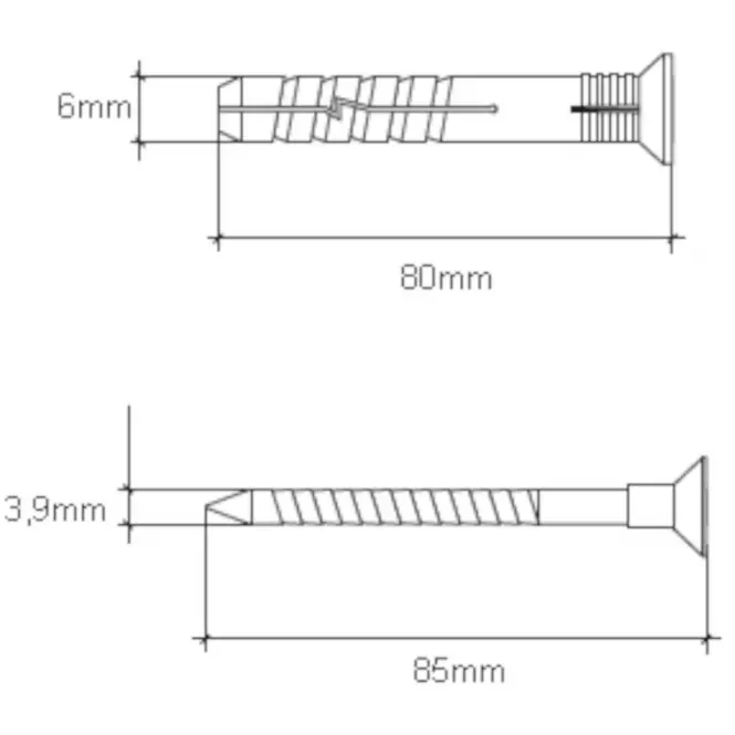 Wkręt-met Rozpínacia natĺkacia hmoždinka 6x80 mm L10,2