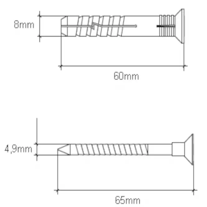 Wkręt-met Rozpínacia natĺkacia hmoždinka 8x60 mm L100,2