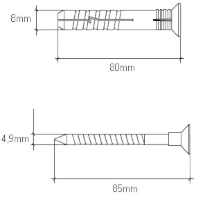 Wkręt-met Rozpínacia natĺkacia hmoždinka 8x80 mm L100,2