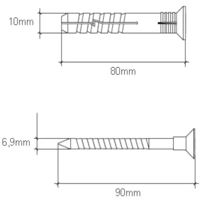 Wkręt-met Rozpínacia natĺkacia hmoždinka 10x80 mm L10,2