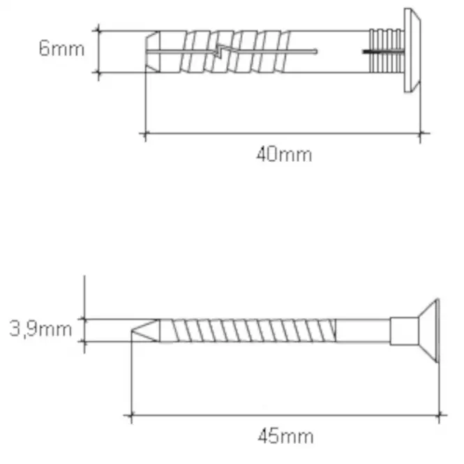 Wkręt-met Rozpínacia natĺkacia hmoždinka s golierom 6x40 mm L100,2