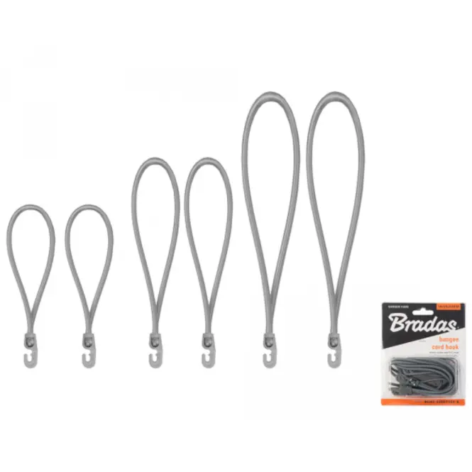 Gumová sada s hákom, hák PVC BUNGEE CORD 18cm / 25cm / 40cm,2