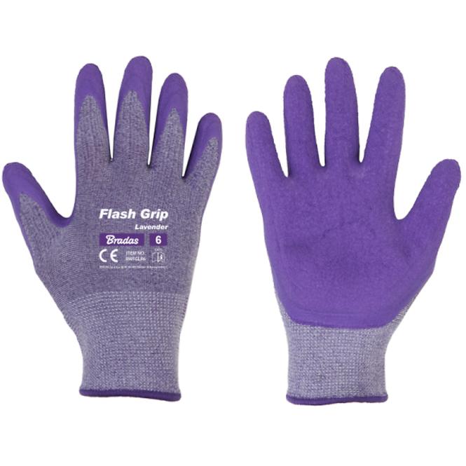 Rukavičky FLASH GRIP LAVENDER LATEX,  rozmer  6