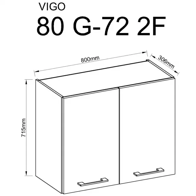 Skrinka do kuchyne Vigo biela 80G-2F
