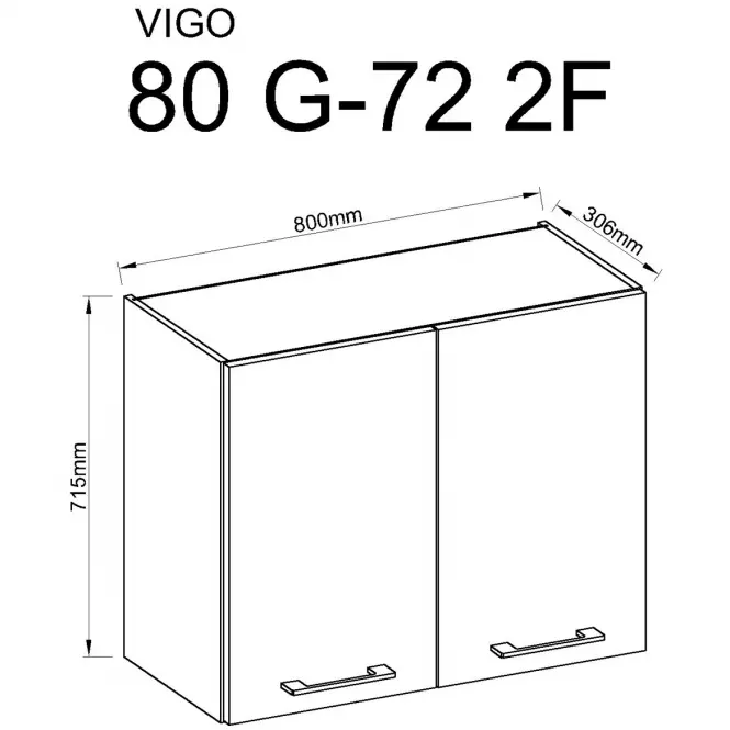 Skrinka do kuchyne Vigo grafit 80G-2F,3