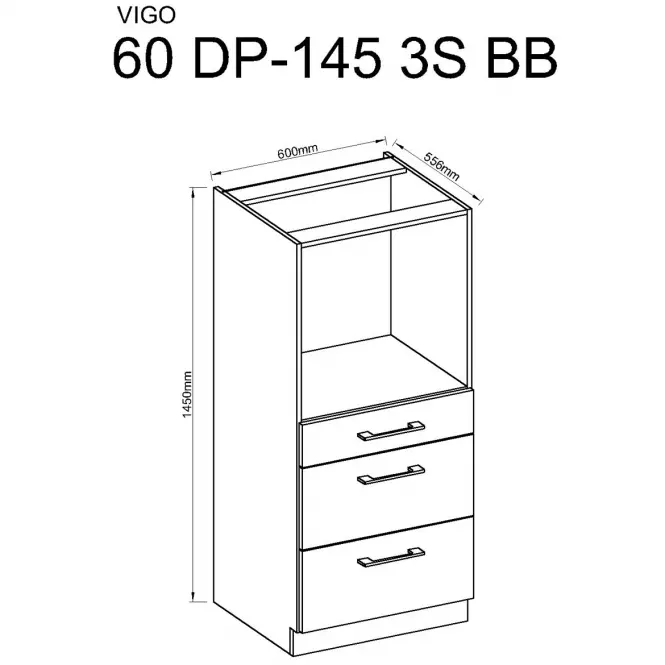 Skrinka do kuchyne Vigo biela HG 60DPS-145 3S