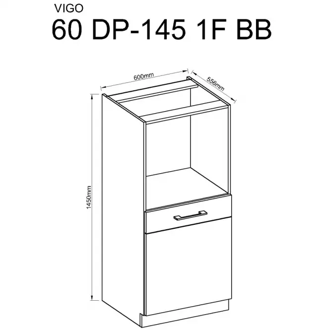 Skrinka do kuchyne Vigo biela HG 60DP-145 1F BB,3