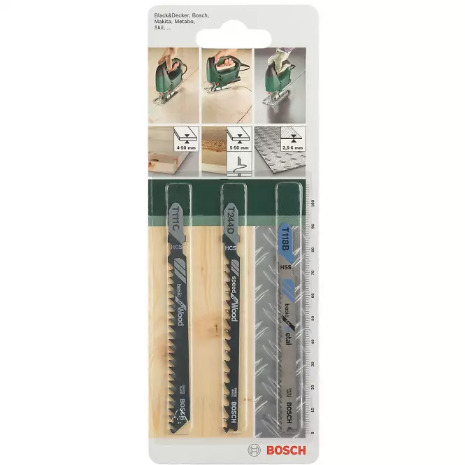 BOSCH Súprava pílových listov 3 ks