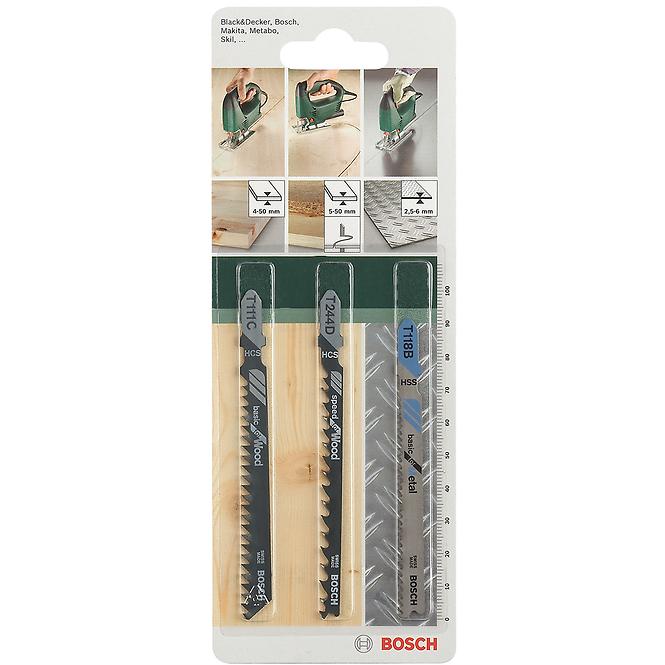 BOSCH Súprava pílových listov 3 ks