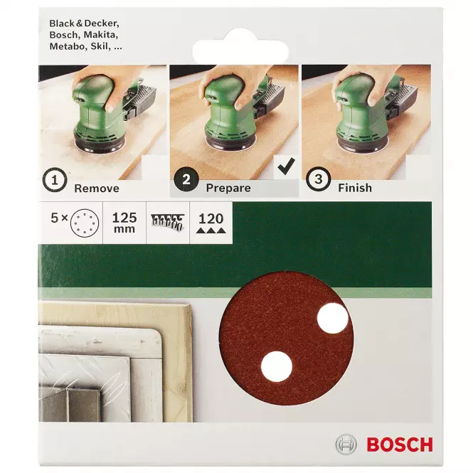 Bosch Brúsny papier Ø125, G180, 8 OTW.