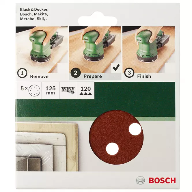 Bosch Brúsny papier Ø125, G240, 8 OTW.
