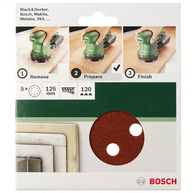 Bosch Brúsny papier Ø125, G80, 8 OTW.