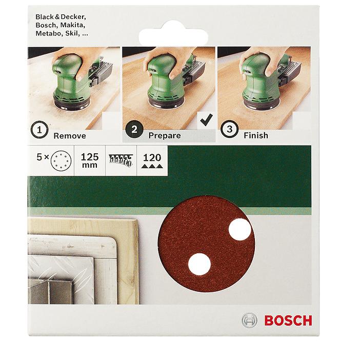 Bosch Brúsny papier Ø125, G80, 8 OTW.
