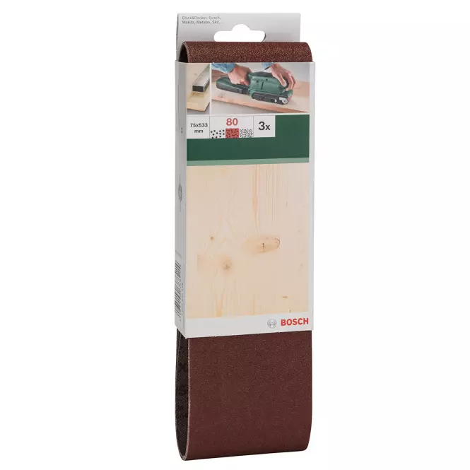 BOSCH Brúsny pás 75x533 mm, G80, drevo,2