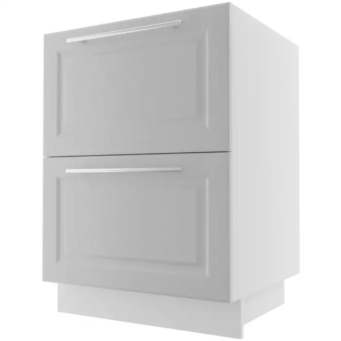 Kuchynská skrinka Emporium D2E/60 light grey stone/biela