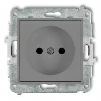 Zásuvka 27MGP-1P b/u sivá  mat mini