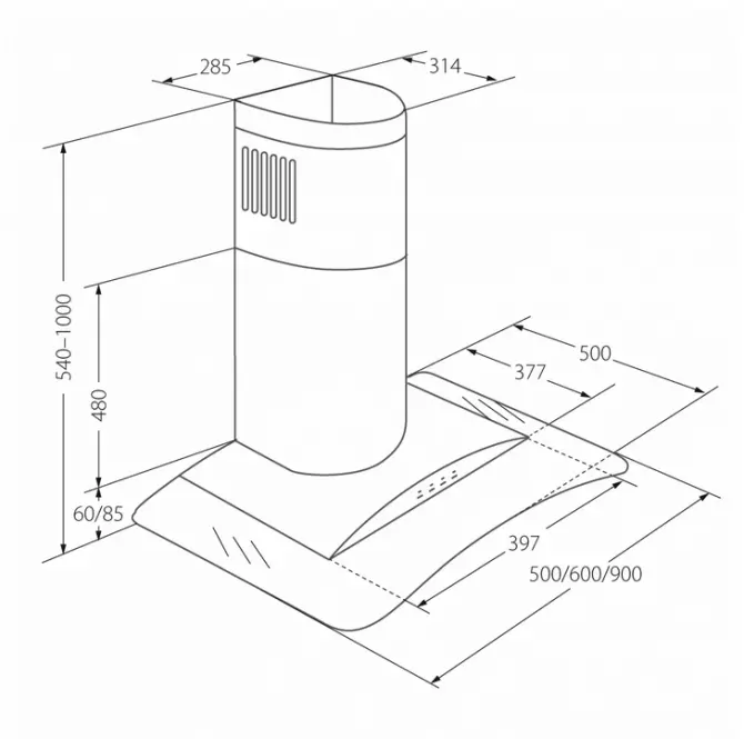 Digestor WK-6 Largo 60 inox