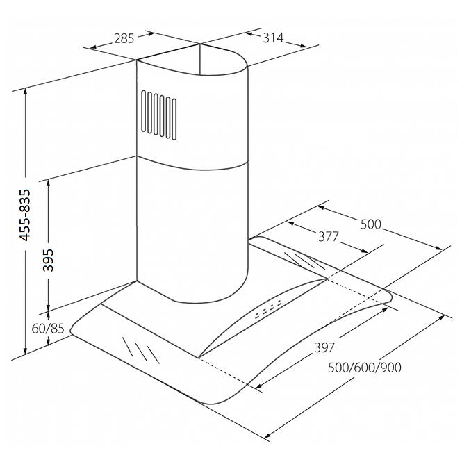 Digestor WK-6 Largo 60 inox
