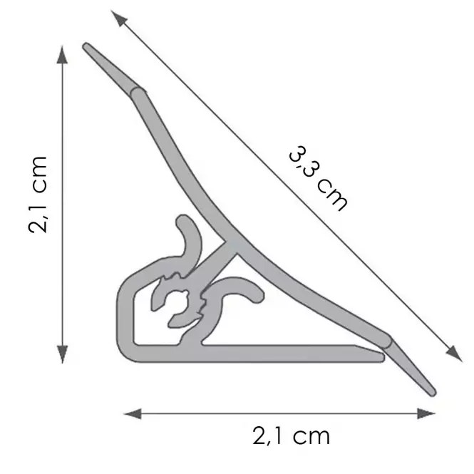 Lišta ku kuchynskej doske 3m 20x20 – Čierny kameň  LWS-116,3