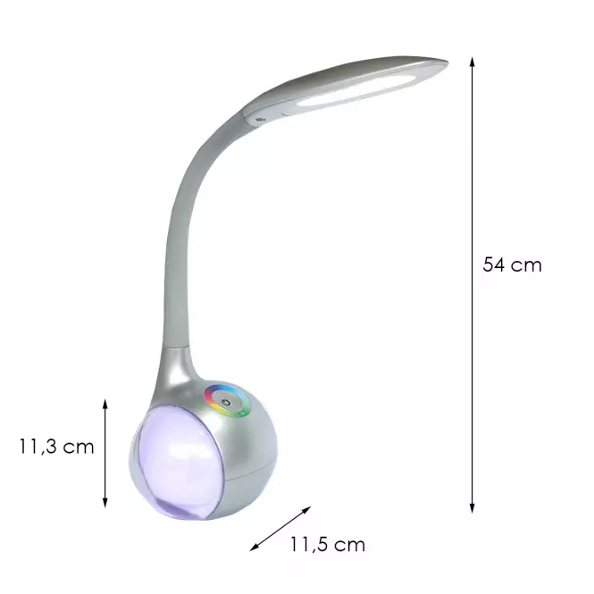 Kancelárska lampa Celebes LED strieborná