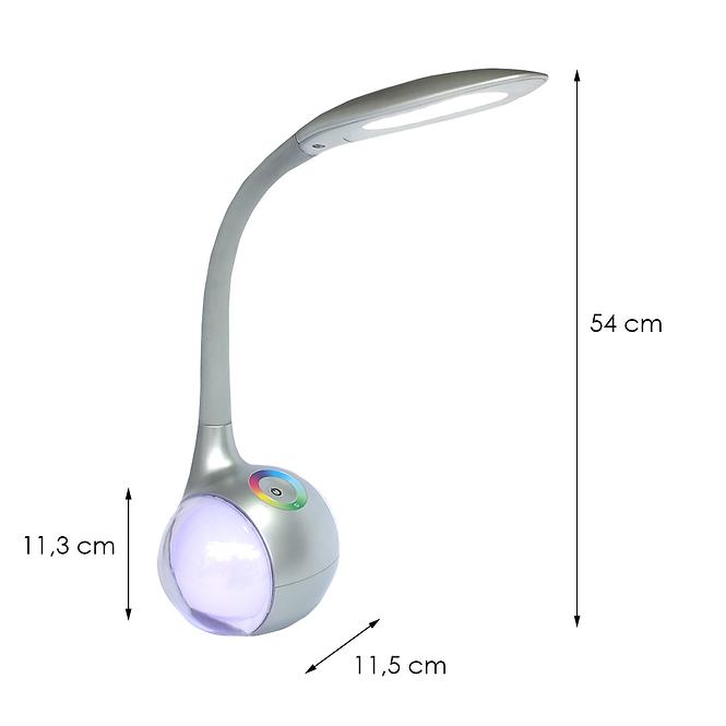 Kancelárska lampa Celebes LED strieborná,3
