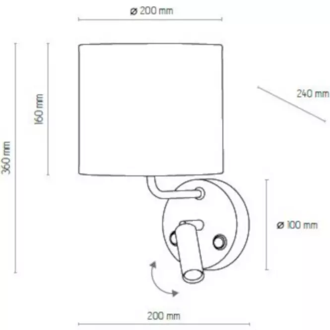 Nástenná lampa Enzo 4234 čierna  K2