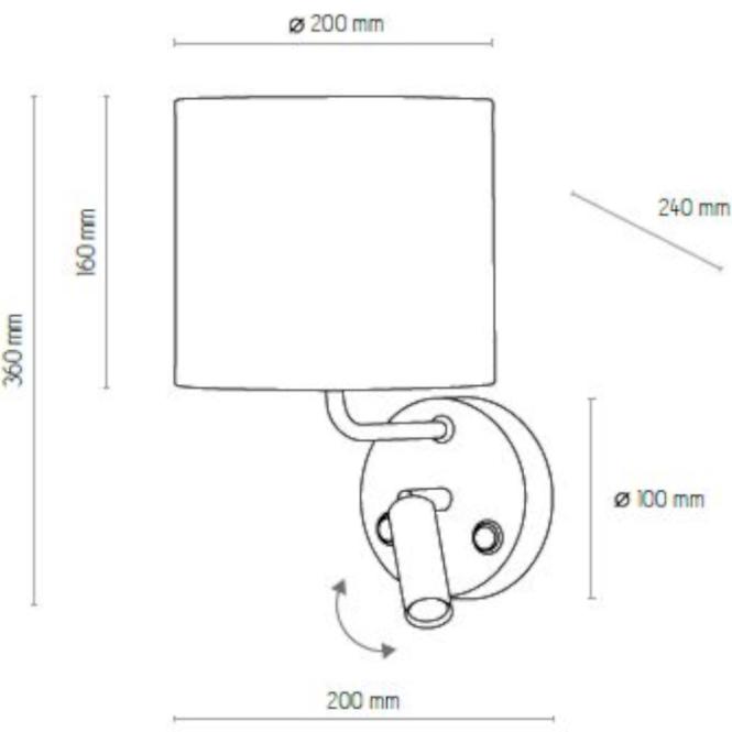 Nástenná lampa Enzo 4234 čierna  K2