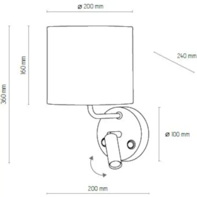 Nástenná lampa Enzo 4234 čierna  K2,3