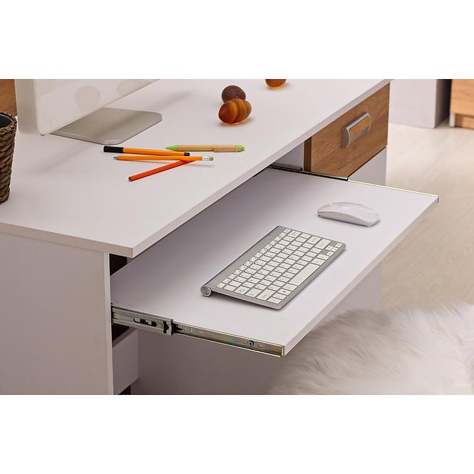 Písací stôl Lorento 10 brilantná biela/dub nash