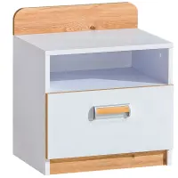 Nočný stolík Lorento 12 brilantná biela/dub nash