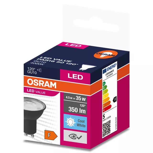 Žiarovka LED 4,7W/840 GU10 VALUE  PAR16 5036,3