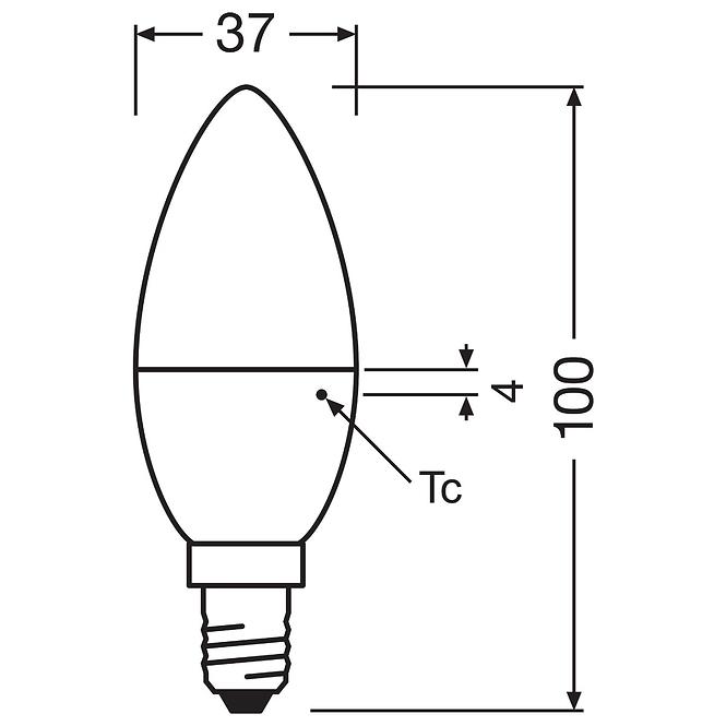 Žiarovka LED Osram E14 B35 4,9W 4000k 2ks 