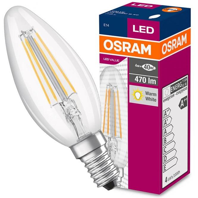 Žiarovka OSRAM LED Fila Value  E14 4W 40W 470LM 827