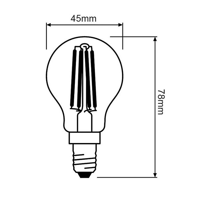 Žiarovka OSRAM LED Value ND FIL CL P40 E14 4W 40W 470LM 827