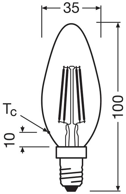 59ZO ŻARÓWKA LED FILAMENT 4W/827 E14 VALUE CLB KLAR
