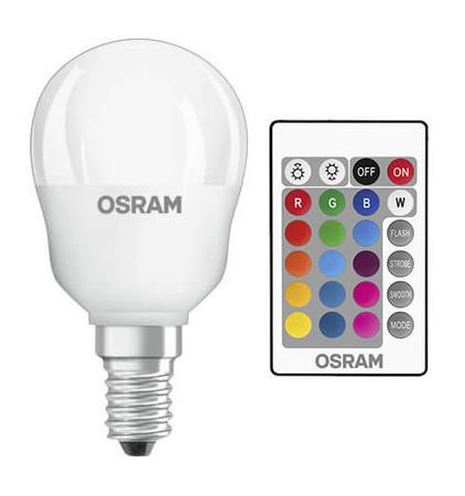 Žiarovka LED OSRAM E14 RGB P45 4,2W s diaľkovým ovládaním