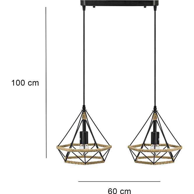 Luster Piramida 8803/2 Black+Sznur Lw2