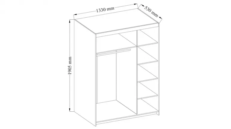 Skriňa Elena 3D biela/zrkadlo