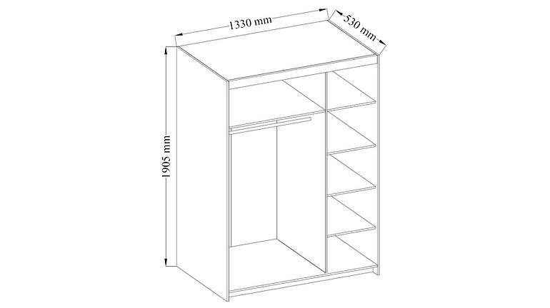 Skriňa Elena 3D biela/zrkadlo