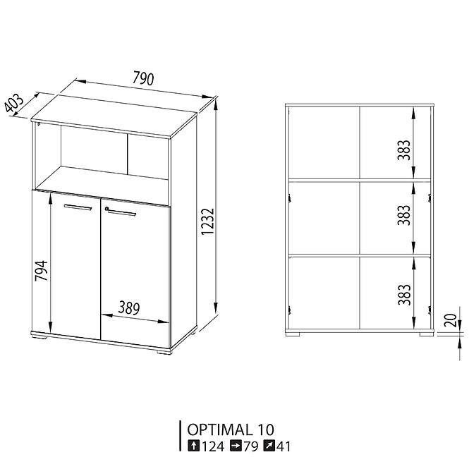 Komoda 79 Optimal 10  dub sonoma,2