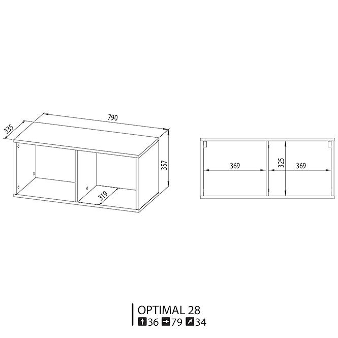Polička  79 Optimal 28 dub sonoma