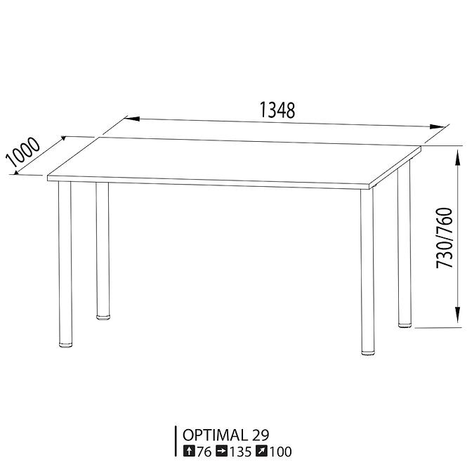 Písací stôl 135 Optimal 29 dub sonoma